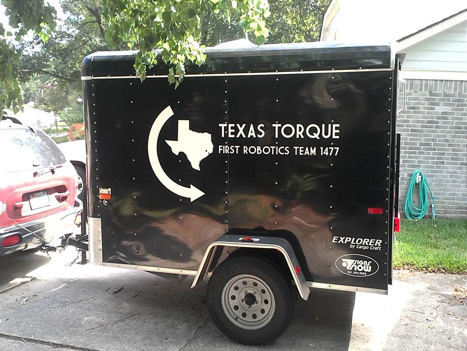 Texas Torque is delighted with its trailer's new vinyl decals, which were donated by Signs Now of North Houston.